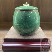 結晶寵物陶瓷罐(深綠)