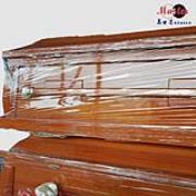 【入殮出】火化平蓋原木色扶手棺2.2尺