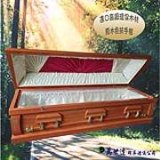 【入殮出】火化平蓋原木色扶手棺2.4尺