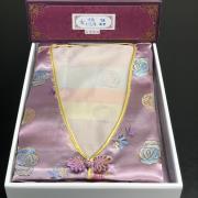 【中式台製】女性旗袍彩色絲粉紫色套組