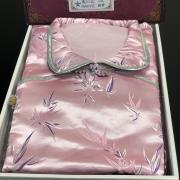 【中式進口】女性鳳仙裝織錦竹花粉紫色套組