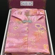 【中式進口】女性壽衣織錦壽菊粉紫色套組