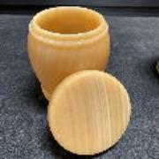 素面黃玉嬰孩/寵物罐