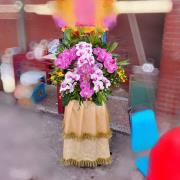 方型混搭蘭花柱(人造花)