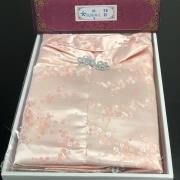 【中式進口】女性壽衣織錦梅花粉色套組