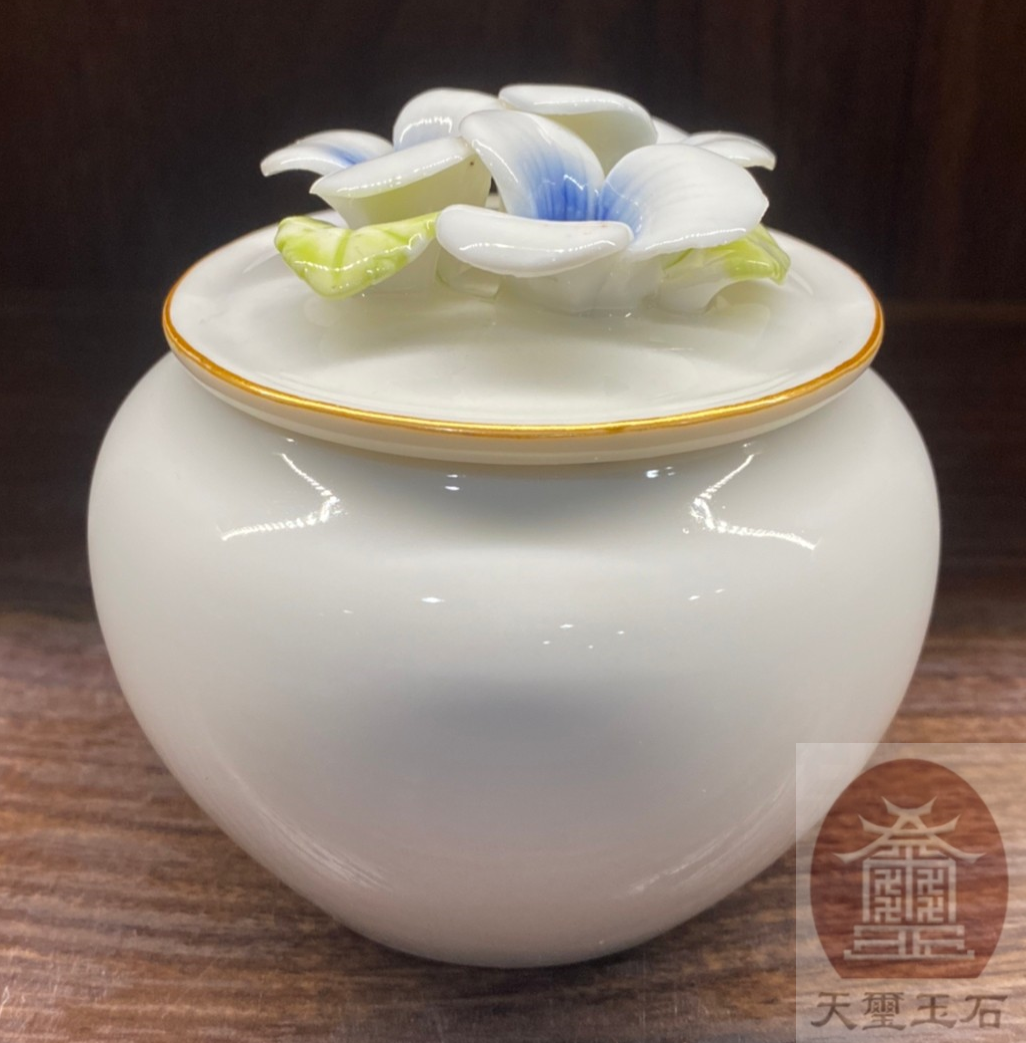 花開富貴(藍)陶瓷罐