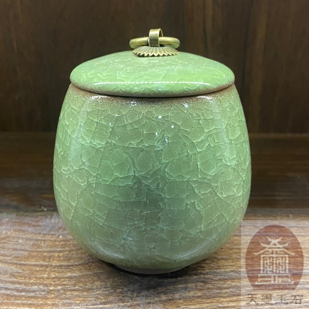 結晶寵物陶瓷罐(淺綠)