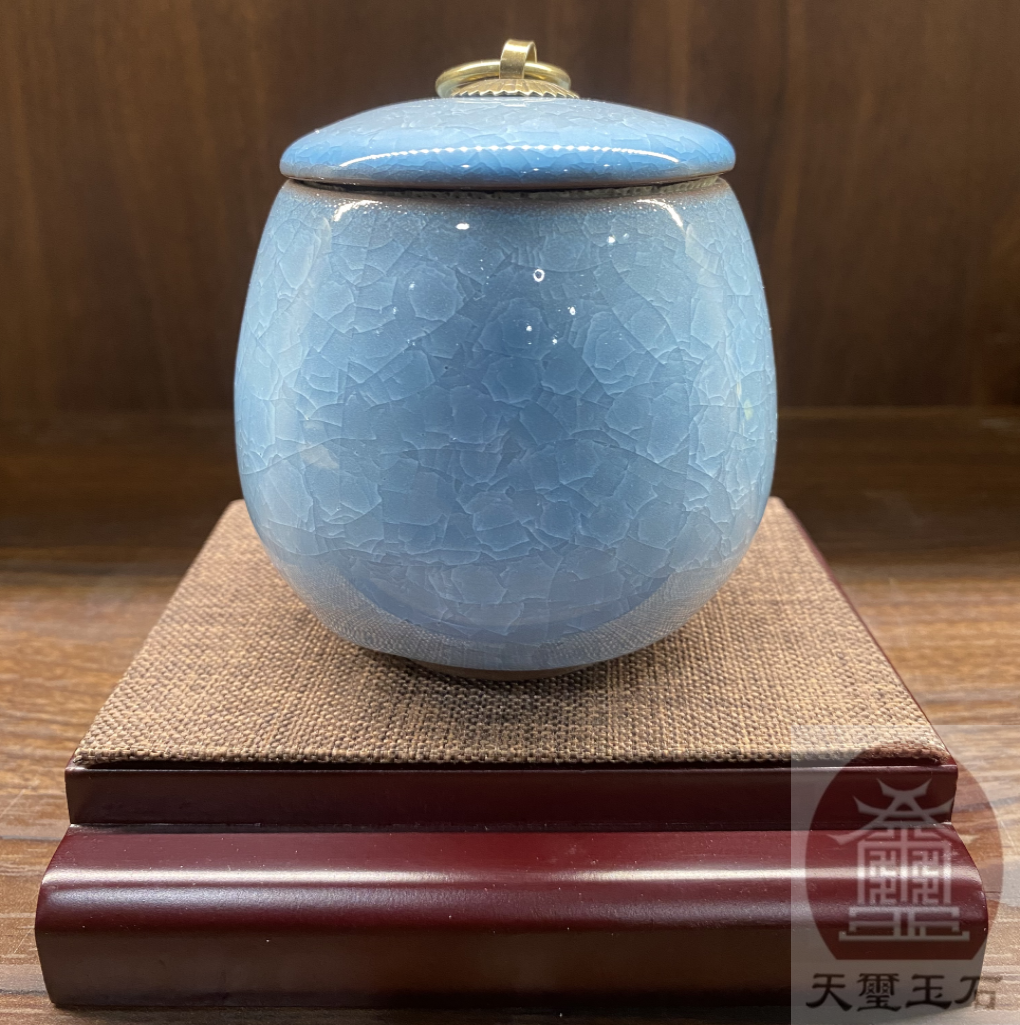 結晶寵物陶瓷罐(藍)