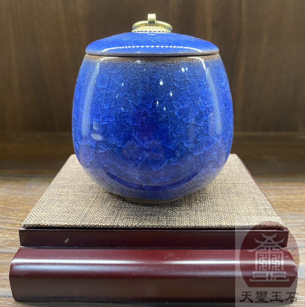 結晶寵物陶瓷罐(寶藍)