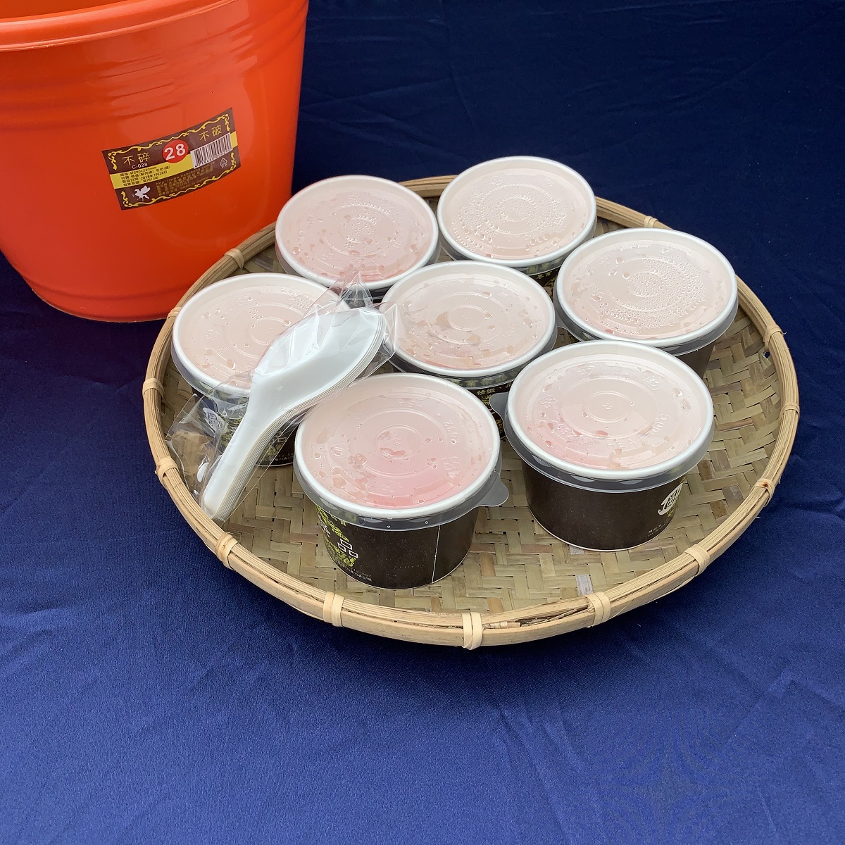 法事祭品-頭七香齋素六飯菜全組含湯圓水桶