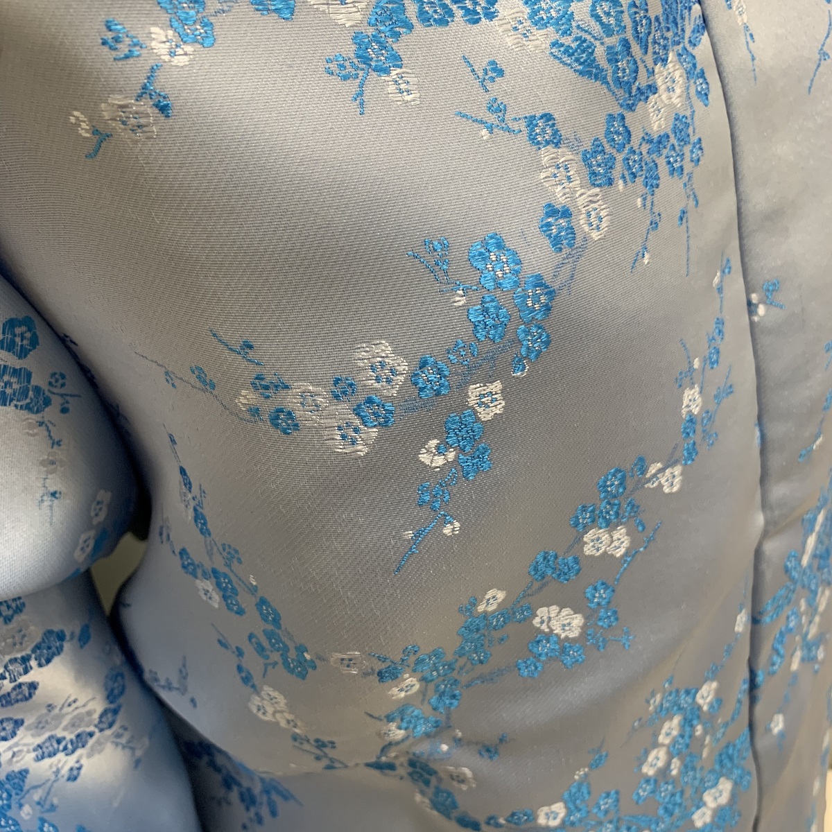 【中式進口】女性壽衣織錦梅花水藍色套組
