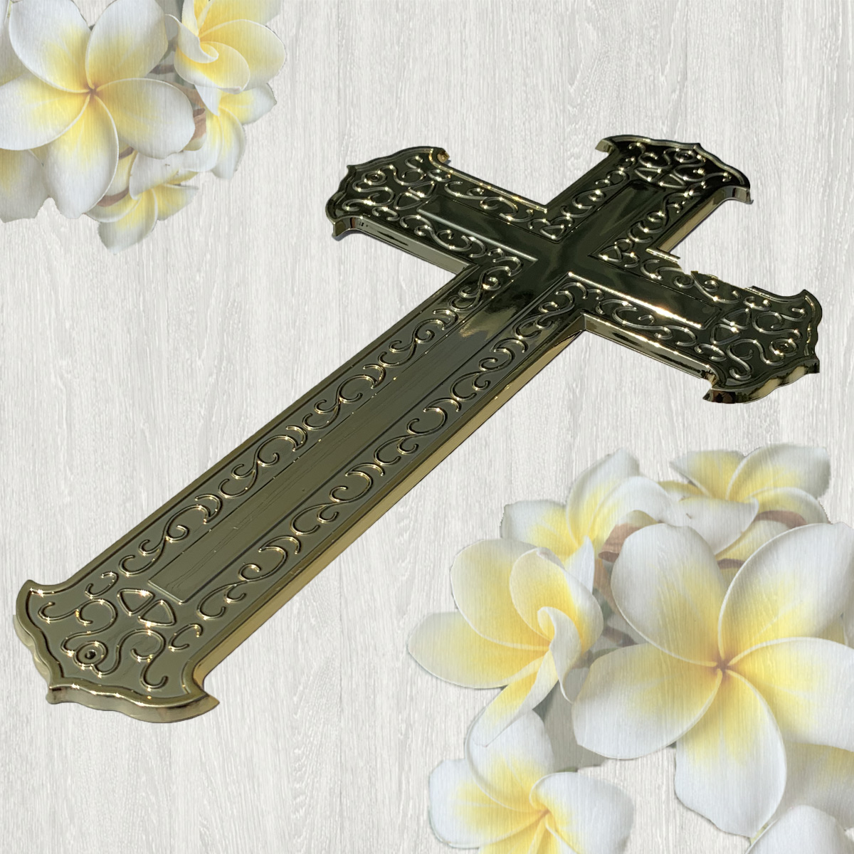 【入殮出】十字架基督天主火化平蓋原木色扶手棺2.1尺