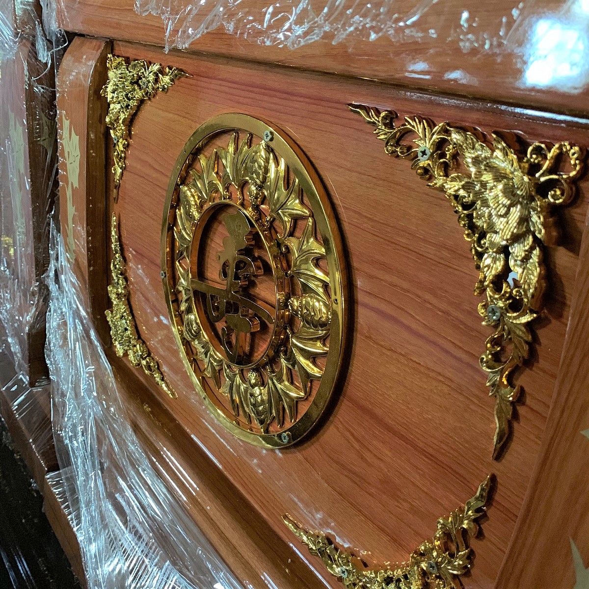 【打桶】福頭壽尾圓蓋胡桃木扶手棺2.3尺