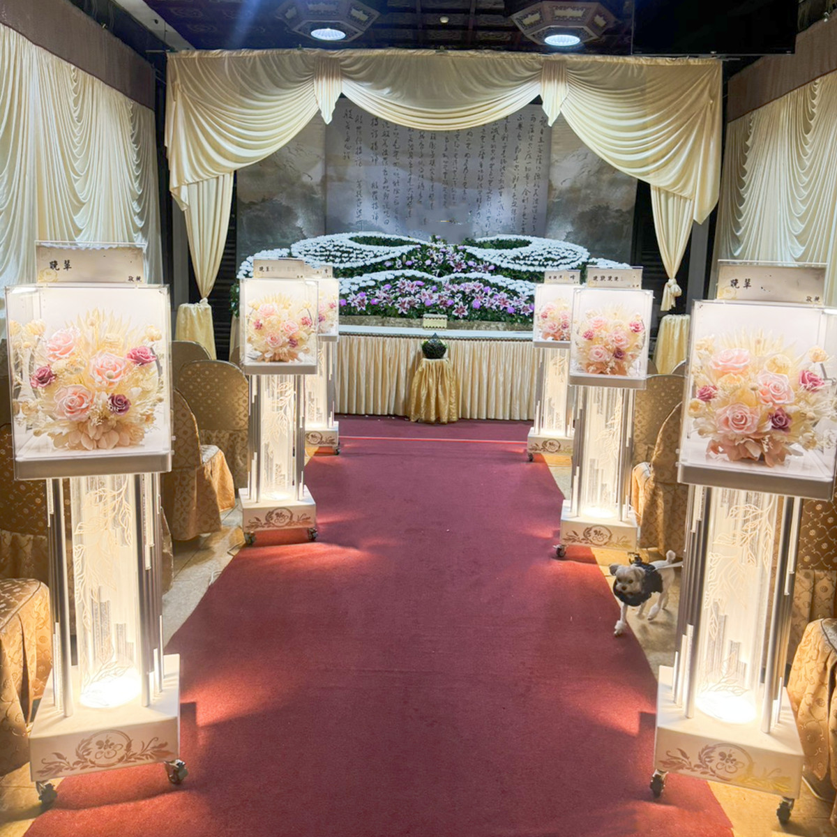 租用140cm永生花燈柱/走道燈柱 (告別式1天,限館內)