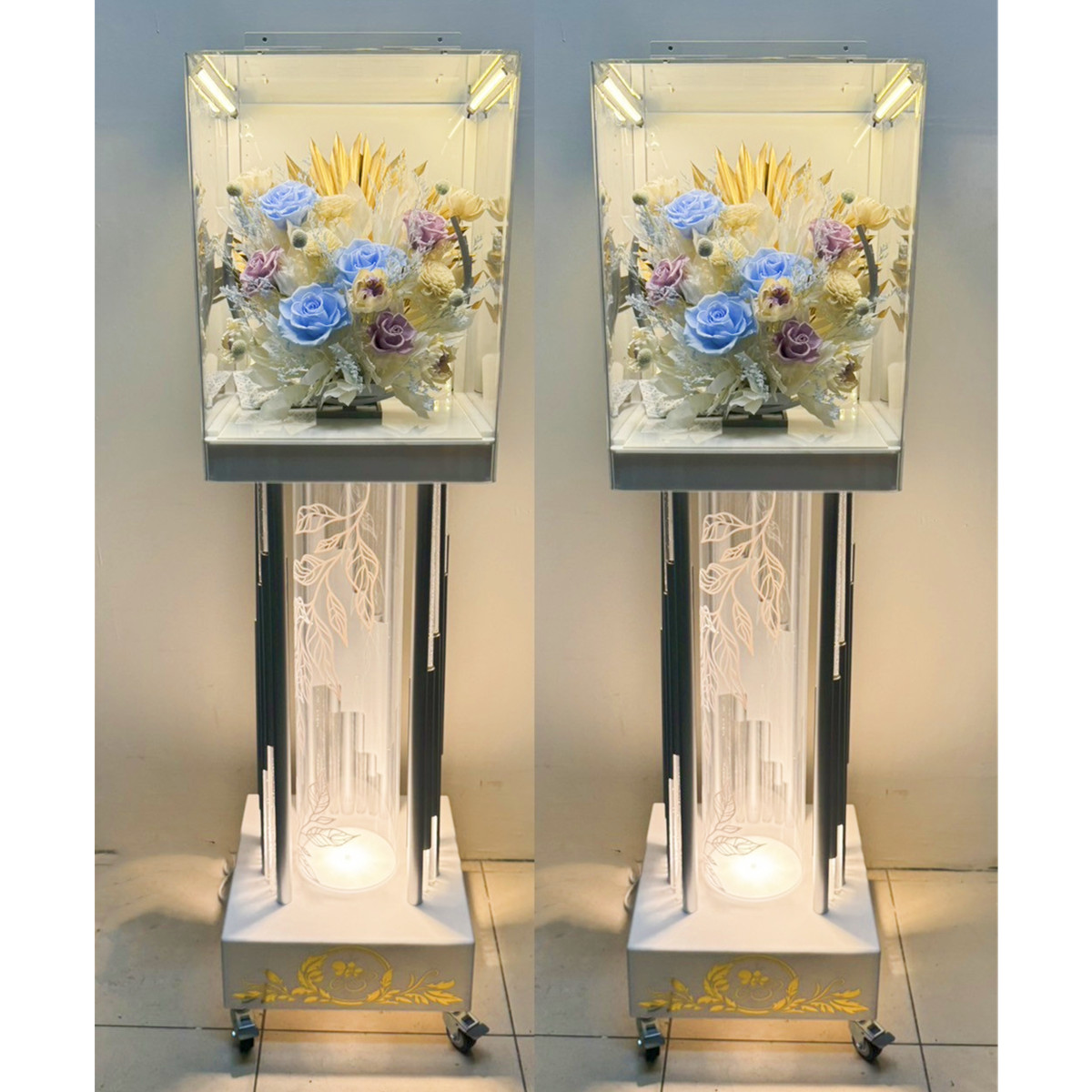 租用140cm永生花燈柱/走道燈柱 (告別式1天,限館內)4對出貨