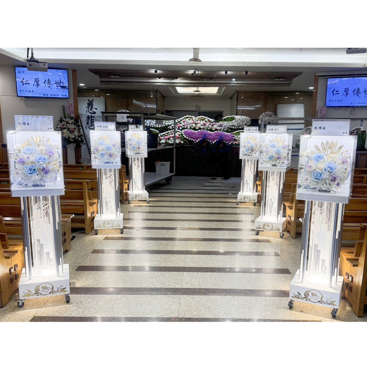 租用140cm永生花燈柱/走道燈柱 (告別式1天,限館內)4對出貨